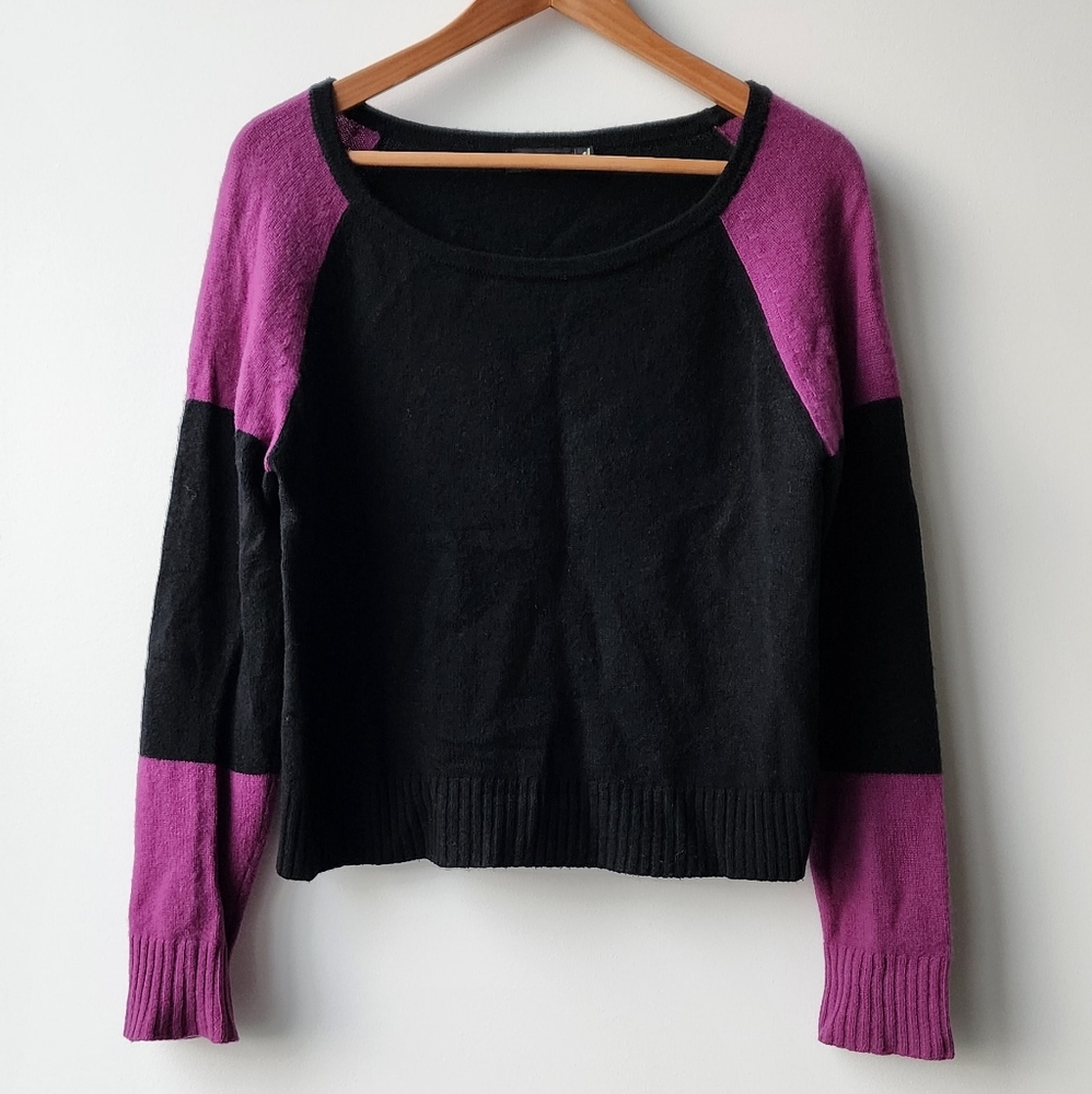 Max & Co Striped 100% Cashmere Cropped Fully Fashioned Sweater